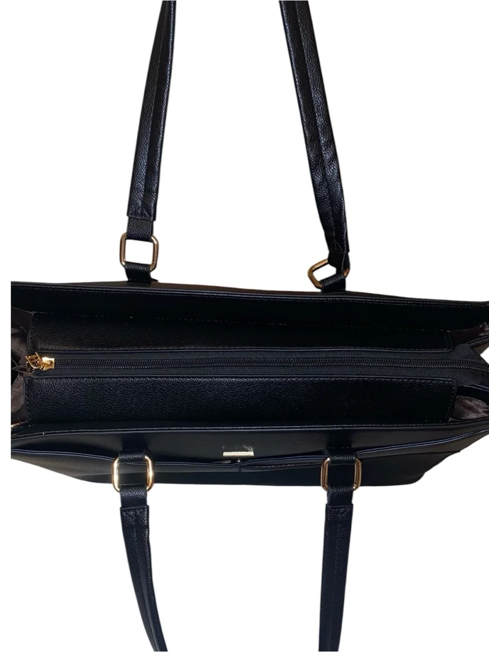 LOVEVOOK Large Laptop Shoulder Bag Tote Vegan Leather Black 16.5” x 6.1” x 11”